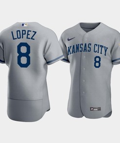 Men's Kansas City Royals Nicky Lopez 8 2022-23 Gray Jersey