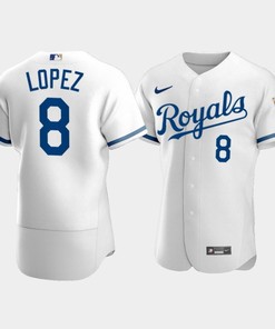 Men's Kansas City Royals Nicky Lopez 8 2022-23 White Jersey