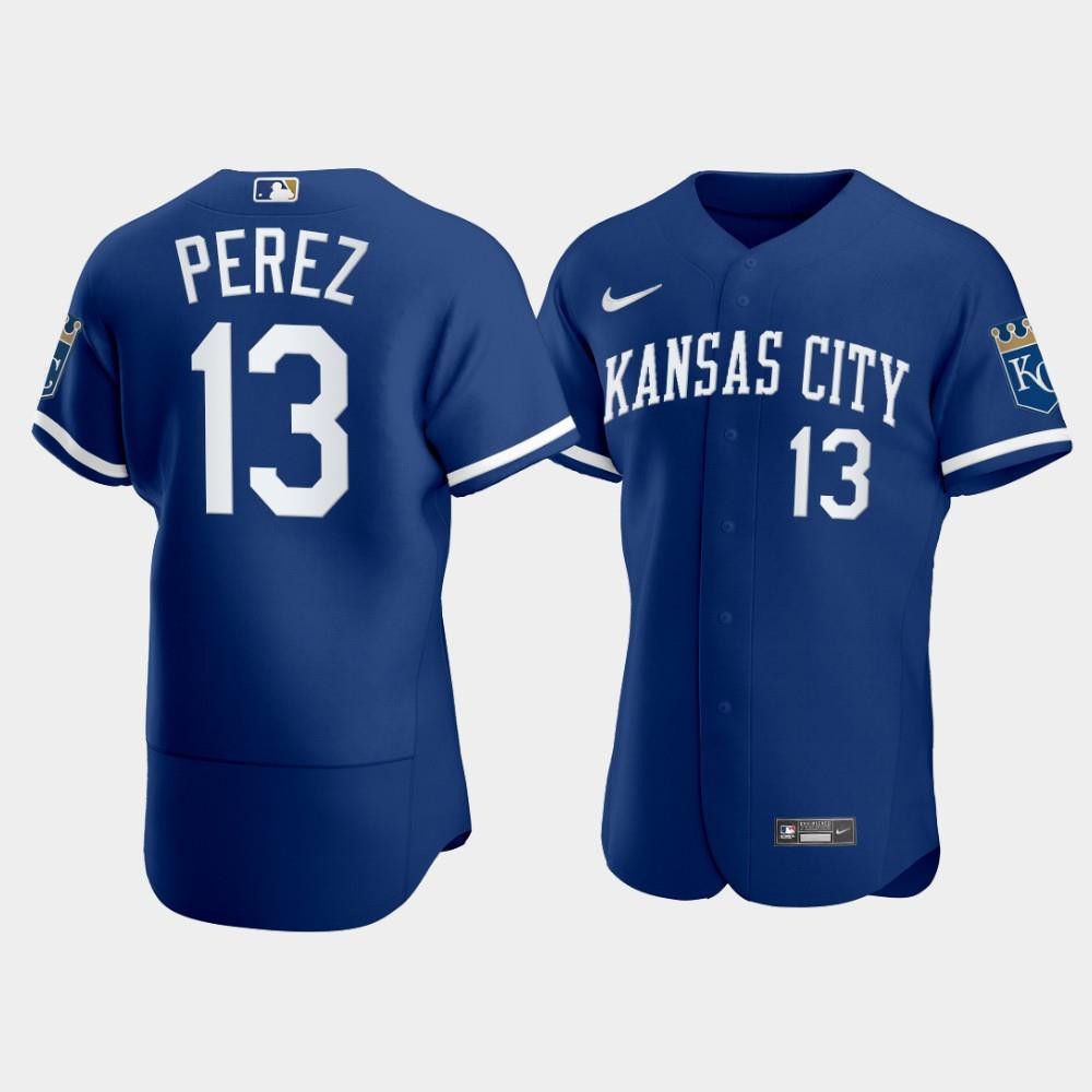 Men's Kansas City Royals Salvador Perez 13 2022-23 Blue Jersey
