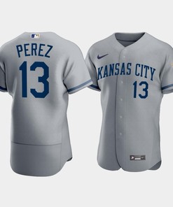 Men's Kansas City Royals Salvador Perez 13 2022-23 Gray Jersey