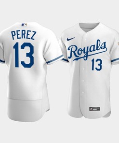 Men's Kansas City Royals Salvador Perez 13 2022-23 White Jersey