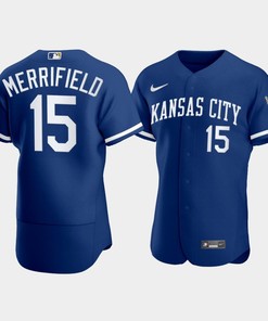 Men's Kansas City Royals Whit Merrifield 15 2022-23 Blue Jersey
