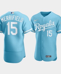 Men's Kansas City Royals Whit Merrifield 15 2022-23 Powder Blue Jersey
