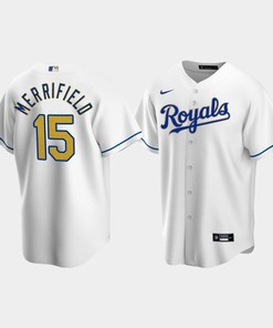 Men's Kansas City Royals Whit Merrifield 15 White Home Cool Base Jersey
