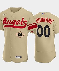 Men's Los Angeles Angels 00 Custom 2022-23 City Connect Gold Jersey