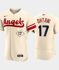 Men's Los Angeles Angels 17 Shohei Ohtani 2022-23 City Connect Cream Jersey