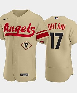 Men's Los Angeles Angels 17 Shohei Ohtani 2022-23 City Connect Gold Jersey