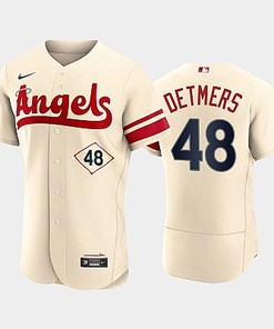 Men's Los Angeles Angels 48 Reid Detmers 2022-23 City Connect Cream Jersey