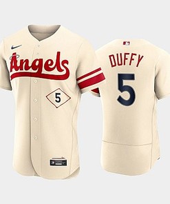 Men's Los Angeles Angels 5 Matt Duffy 2022-23 City Connect Cream Jersey