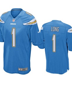 Men's Los Angeles Chargers 1 Ty Long Powder Blue Game Jersey