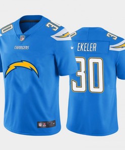 Mens Los Angeles Chargers #30 Austin Ekeler Blue 2020 Team Big Logo Limited Stitched Nfl Jersey