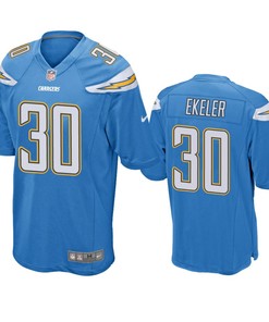 Men's Los Angeles Chargers 30 Austin Ekeler Powder Blue Game Jersey