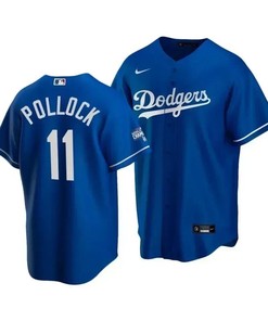Men's Los Angeles Dodgers A.j. Pollock 11 2020 World Series Champions Royal Alternate Jersey