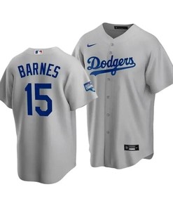 Men's Los Angeles Dodgers Austin Barnes 15 2020 World Series Champions Gray Alternate Jersey
