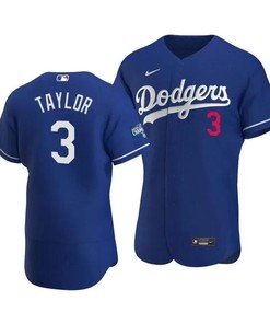 Men's Los Angeles Dodgers Chris Taylor 3 2020 World Series Champions Alternate Jersey Royal