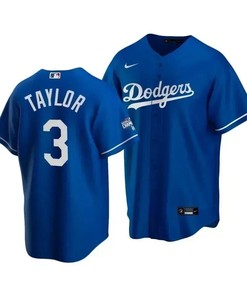 Men's Los Angeles Dodgers Chris Taylor 3 2020 World Series Champions Royal Alternate Jersey