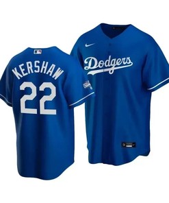 Men's Los Angeles Dodgers Clayton Kershaw 22 2020 World Series Champions Royal Alternate Jersey