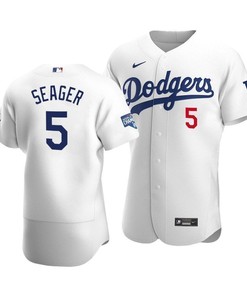 Men's Los Angeles Dodgers Corey Seager 5 2020 World Series Champions Home Jersey White