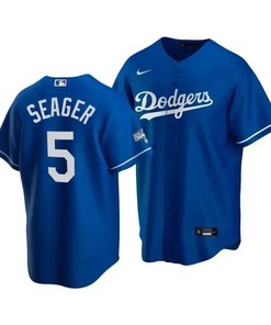 Men's Los Angeles Dodgers Corey Seager 5 2020 World Series Champions Royal Alternate Jersey