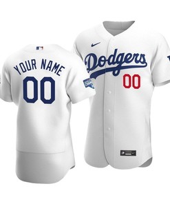 Men's Los Angeles Dodgers Custom 00 2020 World Series Champions Home Jersey White