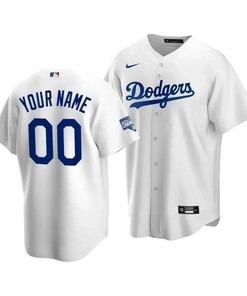 Men's Los Angeles Dodgers Custom 00 2020 World Series Champions White Home Jersey
