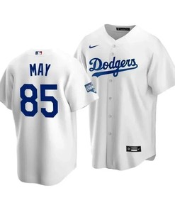 Men's Los Angeles Dodgers Dustin May 85 2020 World Series Champions White Home Jersey