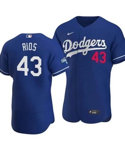Men's Los Angeles Dodgers Edwin Rios 43 2020 World Series Champions Alternate Jersey Royal
