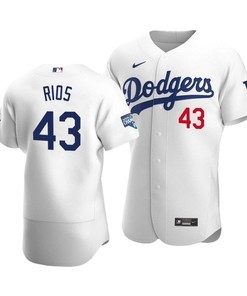 Men's Los Angeles Dodgers Edwin Rios 43 2020 World Series Champions Home Jersey White