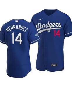 Men's Los Angeles Dodgers Enrique Hernandez 14 2020 World Series Champions Alternate Jersey Royal