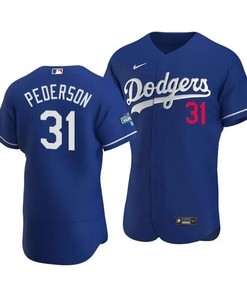 Men's Los Angeles Dodgers Joc Pederson 31 2020 World Series Champions Alternate Jersey Royal