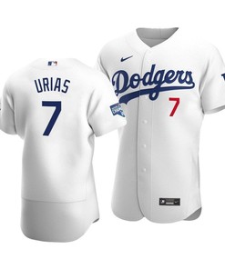 Men's Los Angeles Dodgers Julio Urias 7 2020 World Series Champions Home Jersey White
