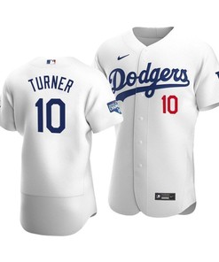 Men's Los Angeles Dodgers Justin Turner 10 2020 World Series Champions Home Jersey White