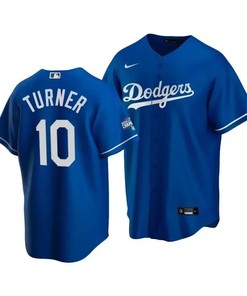 Men's Los Angeles Dodgers Justin Turner 10 2020 World Series Champions Royal Alternate Jersey
