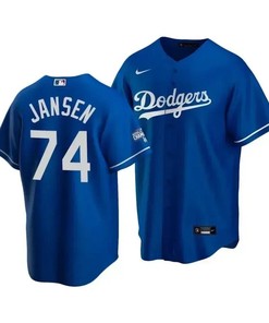 Men's Los Angeles Dodgers Kenley Jansen 74 2020 World Series Champions Royal Alternate Jersey