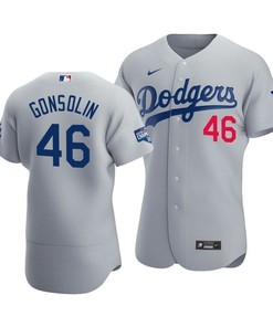 Men's Los Angeles Dodgers Tony Gonsolin 46 2020 World Series Champions Alternate Jersey Gray
