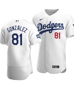 Men's Los Angeles Dodgers Victor Gonzalez 81 2020 World Series Champions Home Jersey White