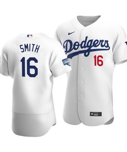 Men's Los Angeles Dodgers Will Smith 16 2020 World Series Champions Home Jersey White