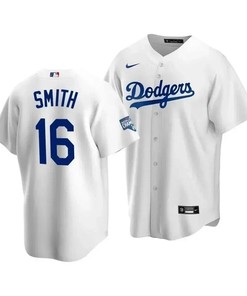 Men's Los Angeles Dodgers Will Smith 16 2020 World Series Champions White Home Jersey