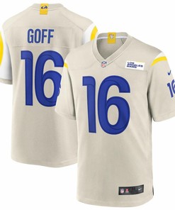 Mens Los Angeles Rams Jared Goff Nike Bone Game Jersey