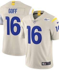 Mens Los Angeles Rams Jared Goff Nike Bone Vapor Limited Jersey