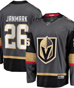Men's Mattias Janmark Gray Vegas Golden Knights 2017/18 Home Breakaway Jersey Jersey