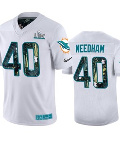 Mens Miami Dolphins Nik Needham Nike White Super Bowl Liv Jersey