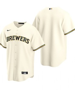Mens Milwaukee Brewers Mlb Team 2020 Alternate Cream Jersey Gift For Brewers Fans Baseball Fans