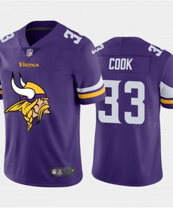 Mens Minnesota Vikings #33 Dalvin Cook Purple 2020 Team Big Logo Limited Stitched Jersey