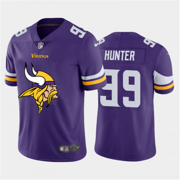 Mens Minnesota Vikings #99 Danielle Hunter Purple 2020 Team Big Logo Limited Stitched Jersey