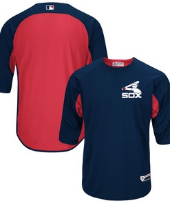Men's Navy/Red Chicago White Sox Collection On-Field 3/4-Sleeve Batting Practice Jersey