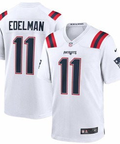 Mens New England Patriots Julian Edelman Nike White Game Jersey