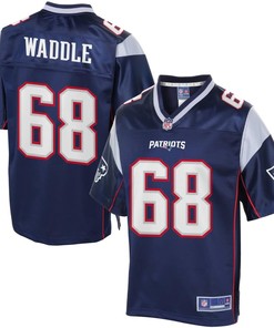 Mens New England Patriots Laadrian Waddle Nfl Pro Line Navy Team Color Jersey