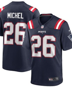 Mens New England Patriots Sony Michel Nike Navy Game Jersey