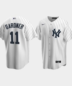 Men's New York Yankees 11 Brett Gardner White Home Jersey